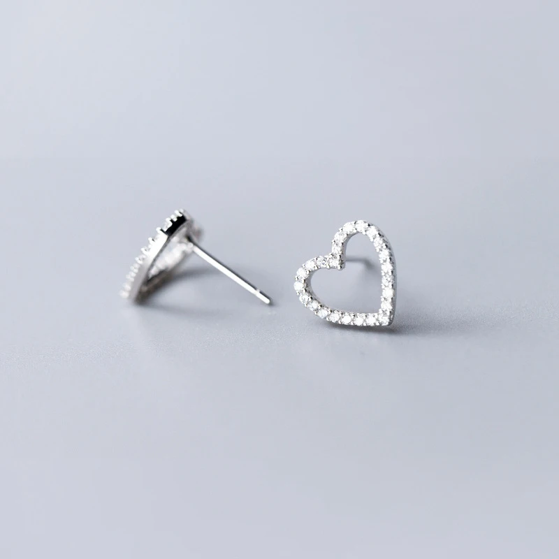 MODIAN блестящее циркониевое сердца серьги гвоздики для женщин из натуральной кожи