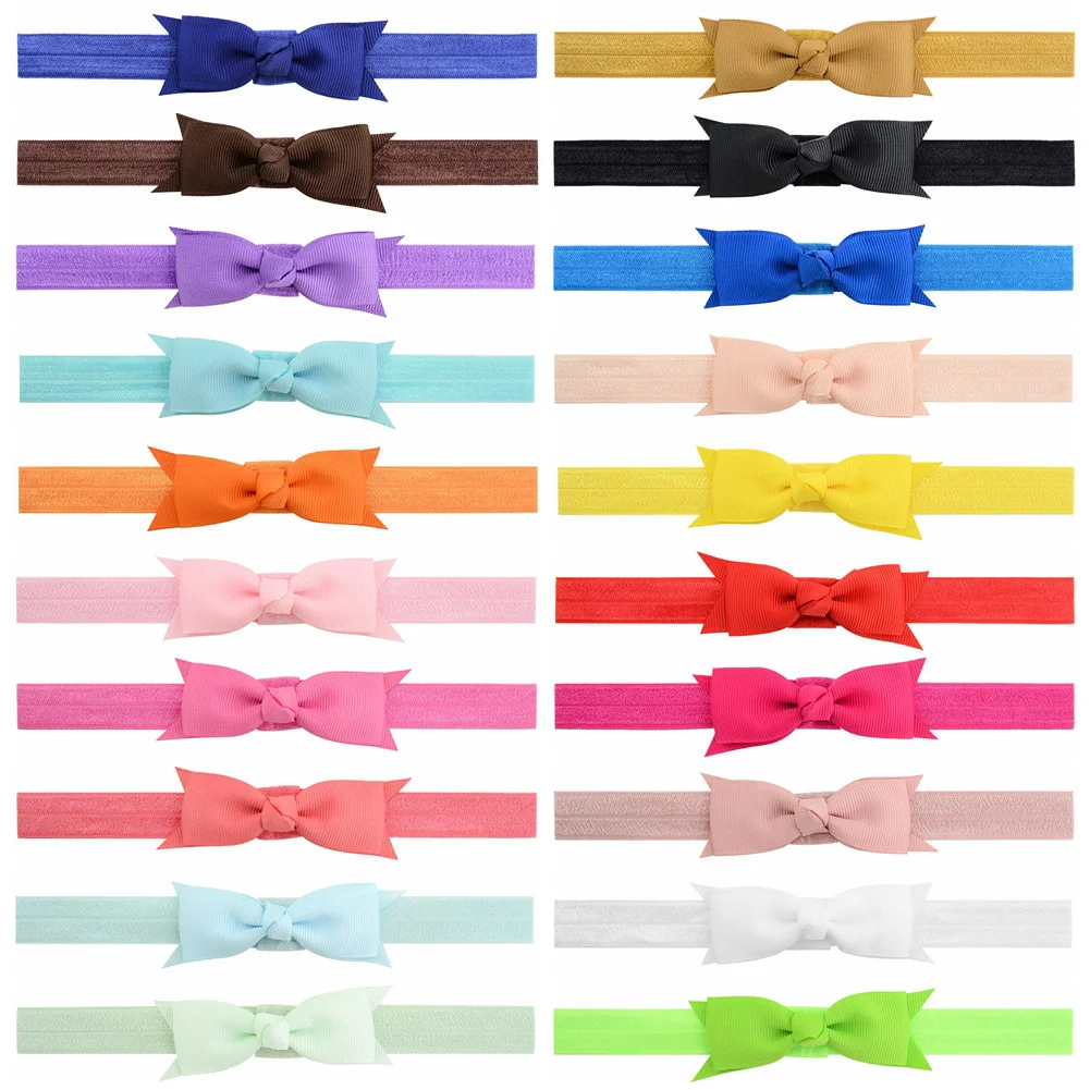 

100pcs Wholesale Bring Bow Hair Band Girl Baby Headband Bow Infant Flower Headband Child Hair Decorate 20colors
