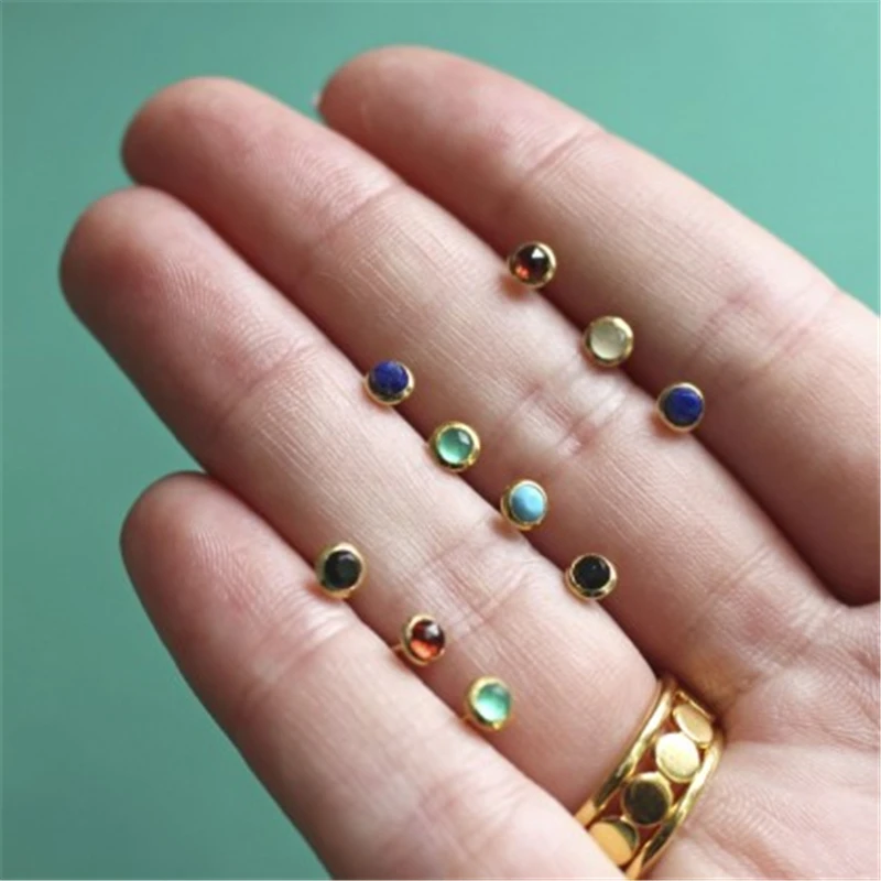 

925 Silver Sterling Earrings For Women Crystal Zircon Stud Ear Rings Ins Hot Green/Blue Diamond Piercing Earrings Fancy Jewelry