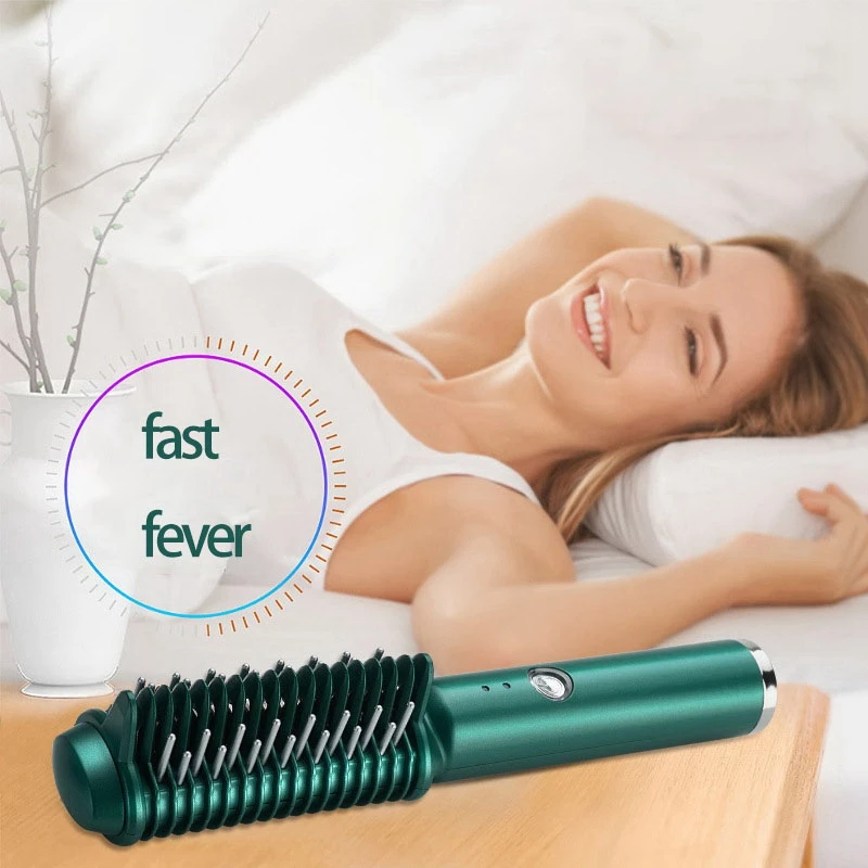 

Multifunctional Hair Straightener Heating Ladies' Ceramic Hair Straightening Curler USB Charging Hot Comb Styling Tool