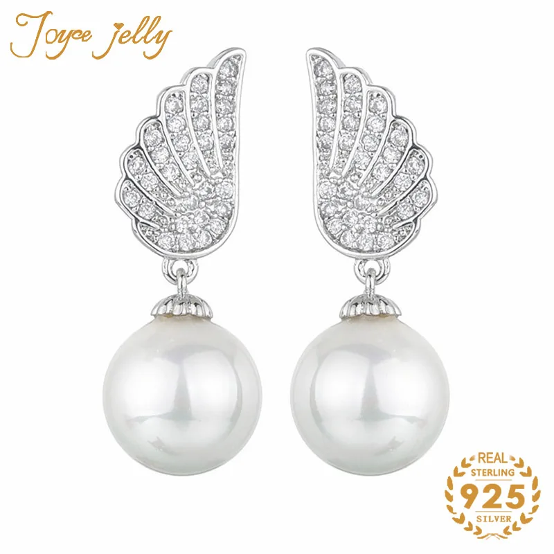 

JoyceJelly 925 стерлингового серебра серьги для женщин ювелирные изделия серьги с жемчугом классический Свадебная вечеринка для женщин модные по...