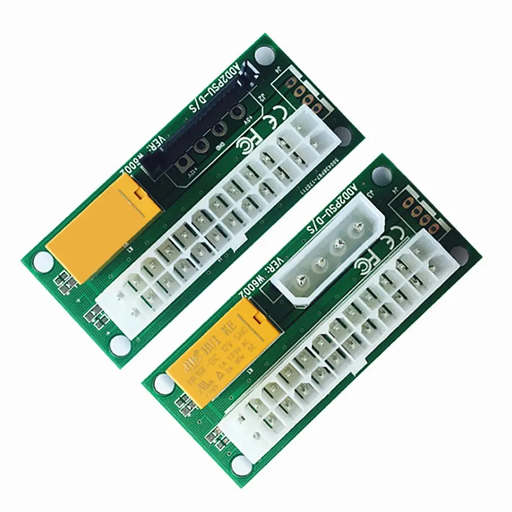 Черный двойной блок питания адаптер синхронизации блока Add2psu ATX 24 контакта на 4