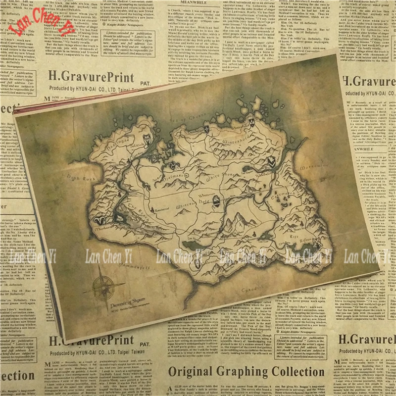 The Elder Scrolls Skyrim Классическая игра плакат на крафт-бумаге Бар Кафе гостиная столовая картина для декора комнаты