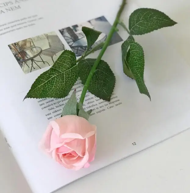 pink a rose 20 шт./лот! торговля настоящие касания фетровые цветы искусственные розовые бутоны латексные розы свадебные декоративные цветы искусственные розы - Цвет: pink a rose