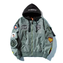2020 зимняя куртка бомбер Мужская модная с вышивкой военная