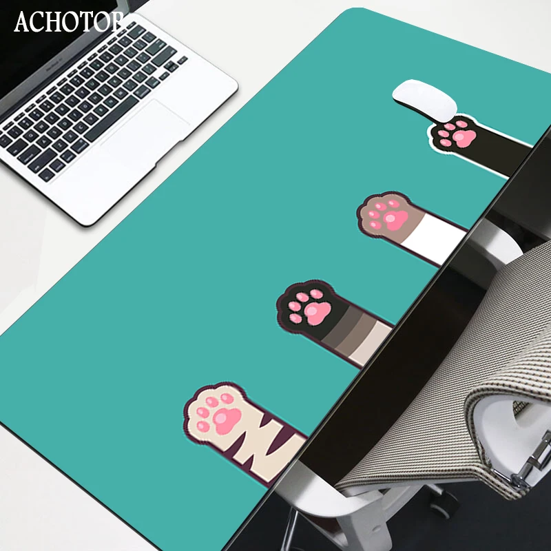 large anime mouse pad pink cute cat paw gaming accessories kawaii office computer keyboard mousepad xxl pc gamer laptop desk mat free global shipping