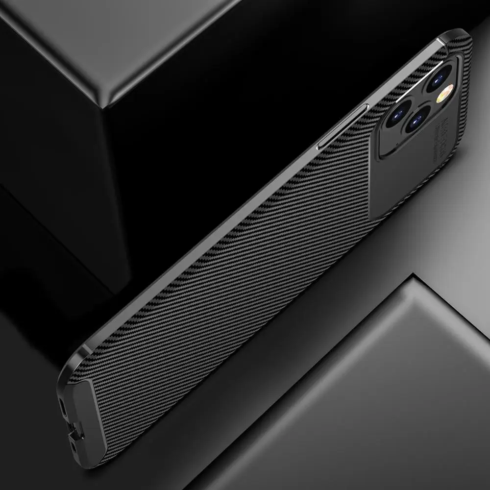 Матовый защитный чехол из углеродного волокна для Apple Iphone 12 Pro Max противоударный