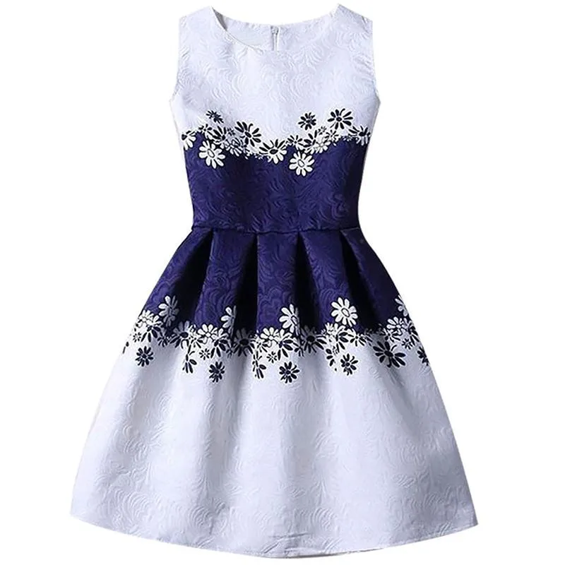 Girl Dress 2018 Summer Style Sleeveless Printed Kid Dresses Girls Clothes Party Princess Vestidos Nina 6 7 8 year birthday | Детская