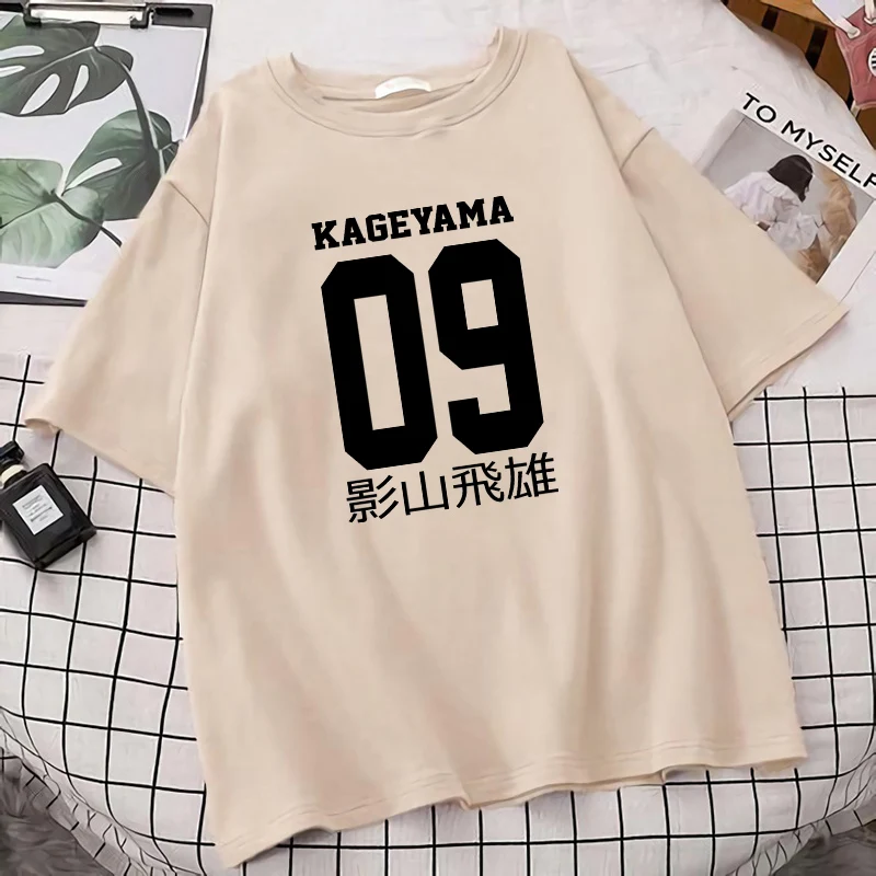 

Женские футболки большого размера Haikyuu Kageyama Tobio, повседневный топ с круглым вырезом и коротким рукавом, женские брендовые летние креативные ...