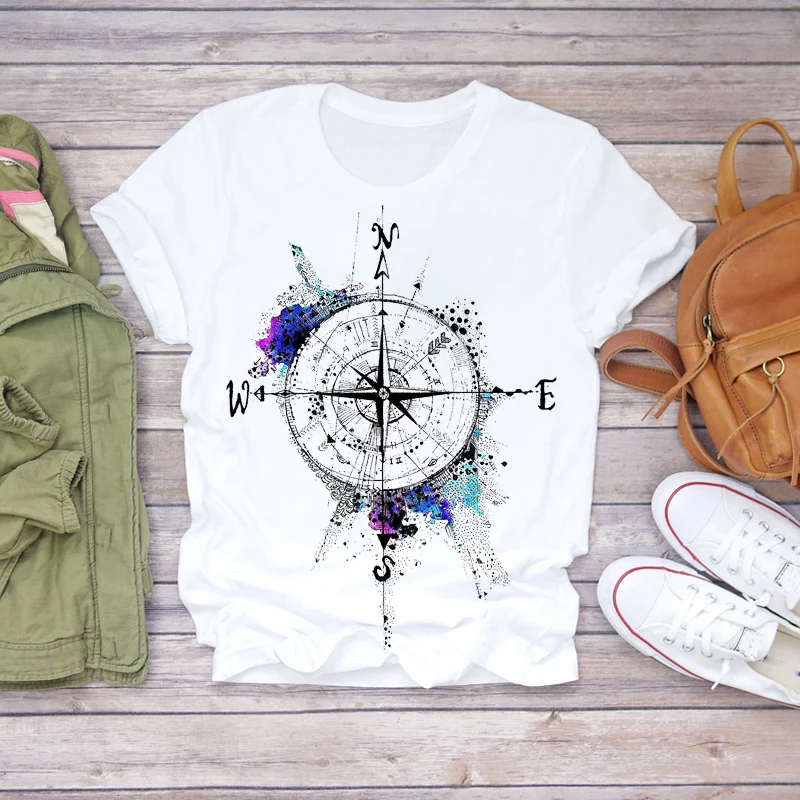 

Women 2020 Summer Motorcycle Funny Cute Printed Cartoon Lady T-shirts Top T Shirt Ladies Womens Graphic Female Tee T-Shirt