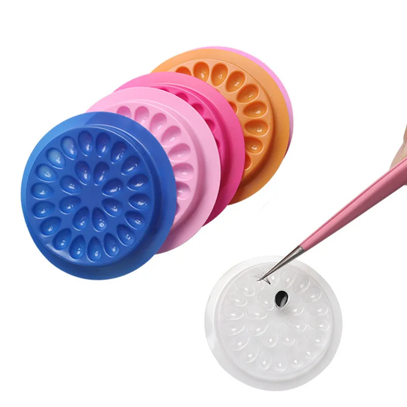 

Wholesale Glue Gasket Eyelash Glue Holder Disposable Eyelash Glue Tray Adhesive Pallet Flower shape Extension Glue Pads