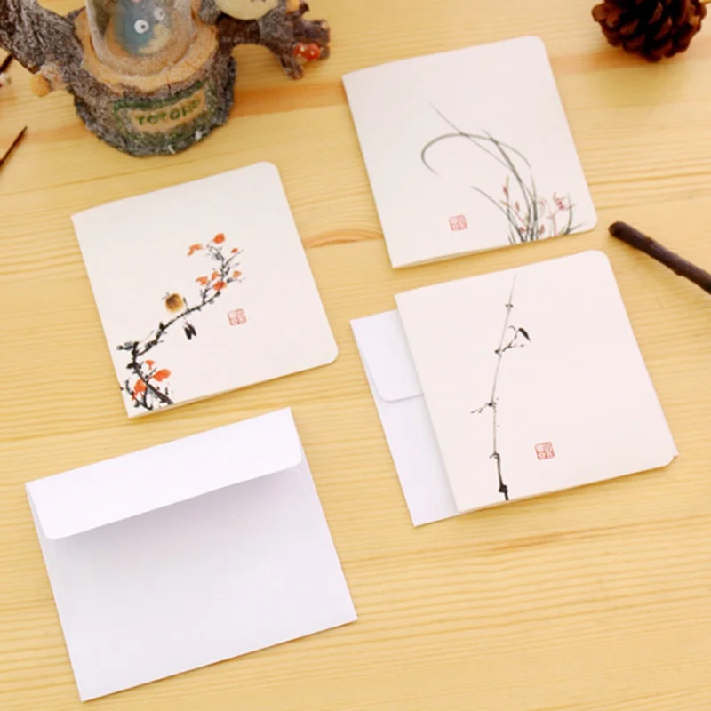 Поздравительные открытки в классическом китайском стиле пустые складные