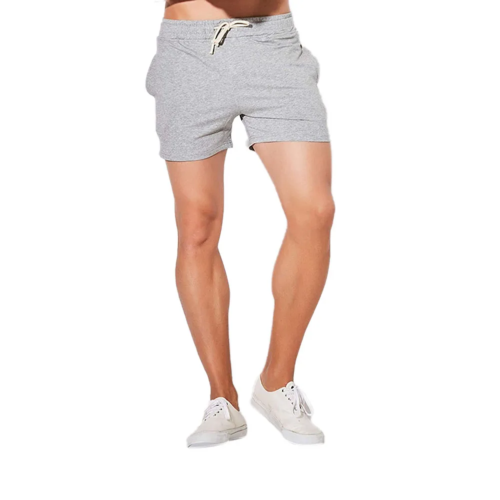 Шорты мужские для бега с коротким рукавом однотонные облегающие спортивные