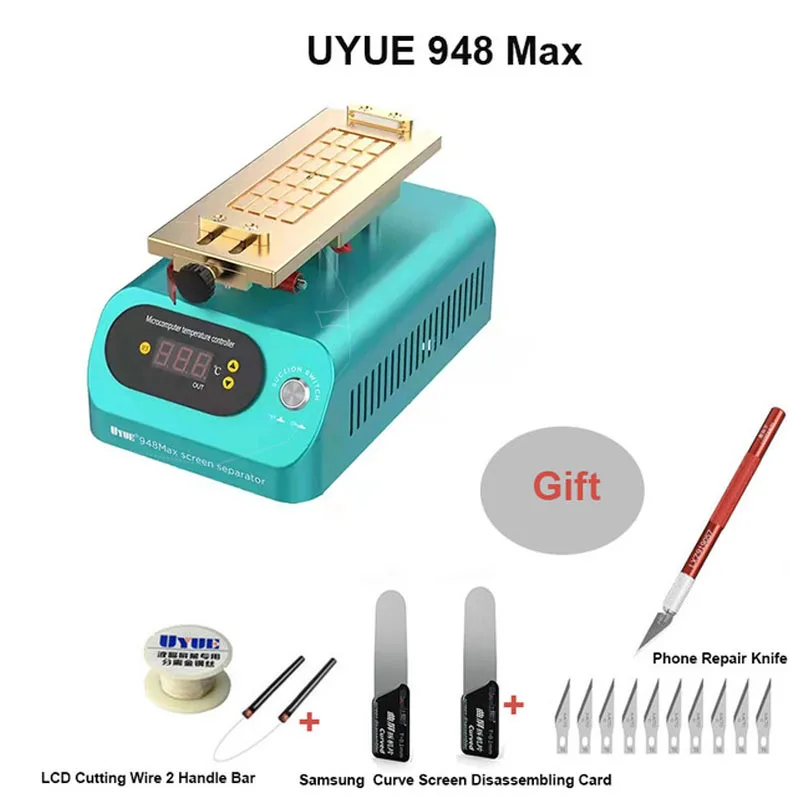 

UYUE 948 MAX Rotating LCD Glass Touch Screen Separator Machine For iPhone Samsung Phone Fast Heating Rapid Lcd Seperator