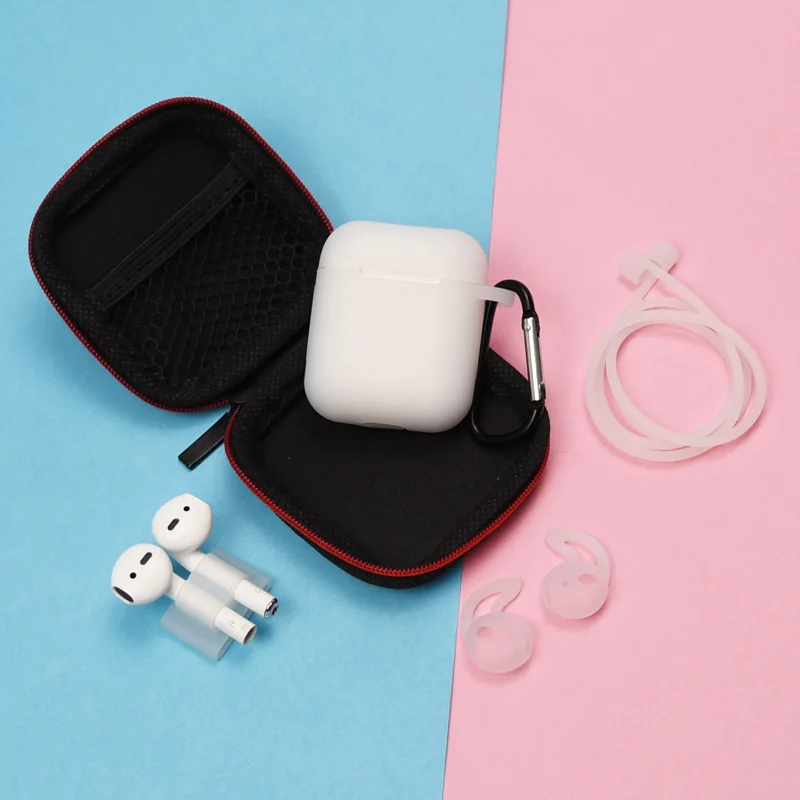 6 в 1 чехол для наушников AirPods 2 силиконовый беспроводные Bluetooth наушники защитный