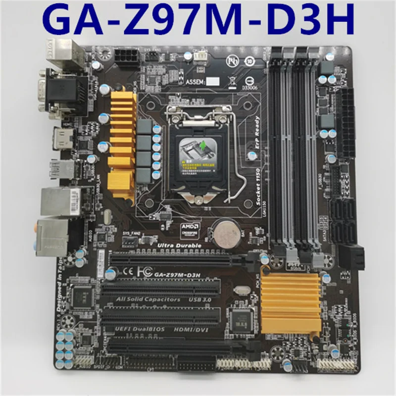 Оригинальная б/у материнская плата для gigabyte GA-Z97M-D3H Z97M-D3H Z97 LGA 1150 i3 i5 i7 DDR3 |
