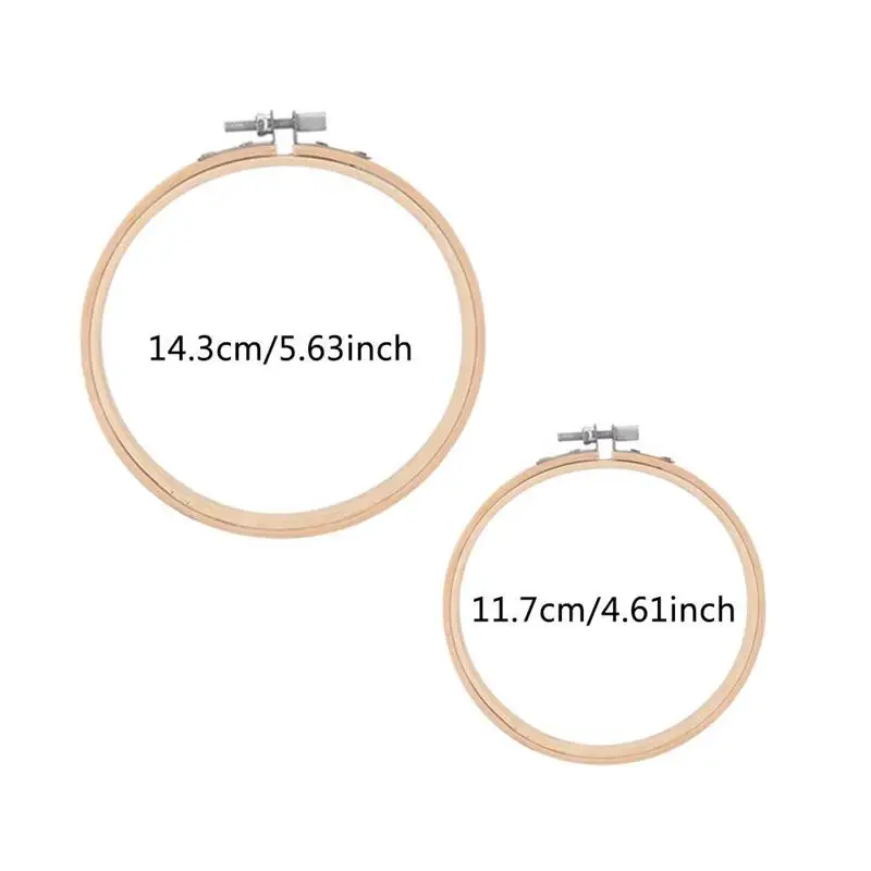 10 Pieces Round Wooden Embroidery Hoops Frame Set 5 4 inch and 6 Adjustable Bamboo Circle Cross Stitch Hoo | Дом и сад