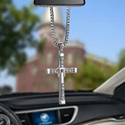 Хрустальный металлический христианский крест, украшение для автомобильного зеркала заднего вида, подвесное украшение для автомобильного интерьера, подвесной крест для автомобиля
