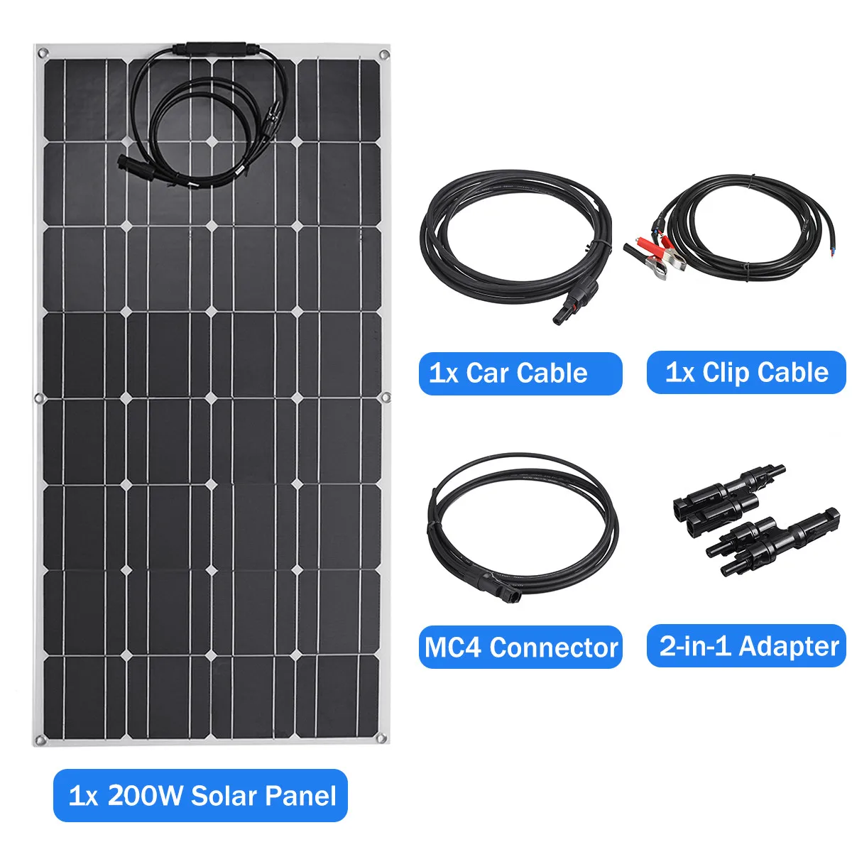 spesifikasi 200W 20V Panel Tenaga Surya/Solar Panel Fleksibel Monocrystalline Solar Cell Untuk Mobil RV Kapal Pesiar Kapal Uap Perahu Rumah Solar Charger Baterai