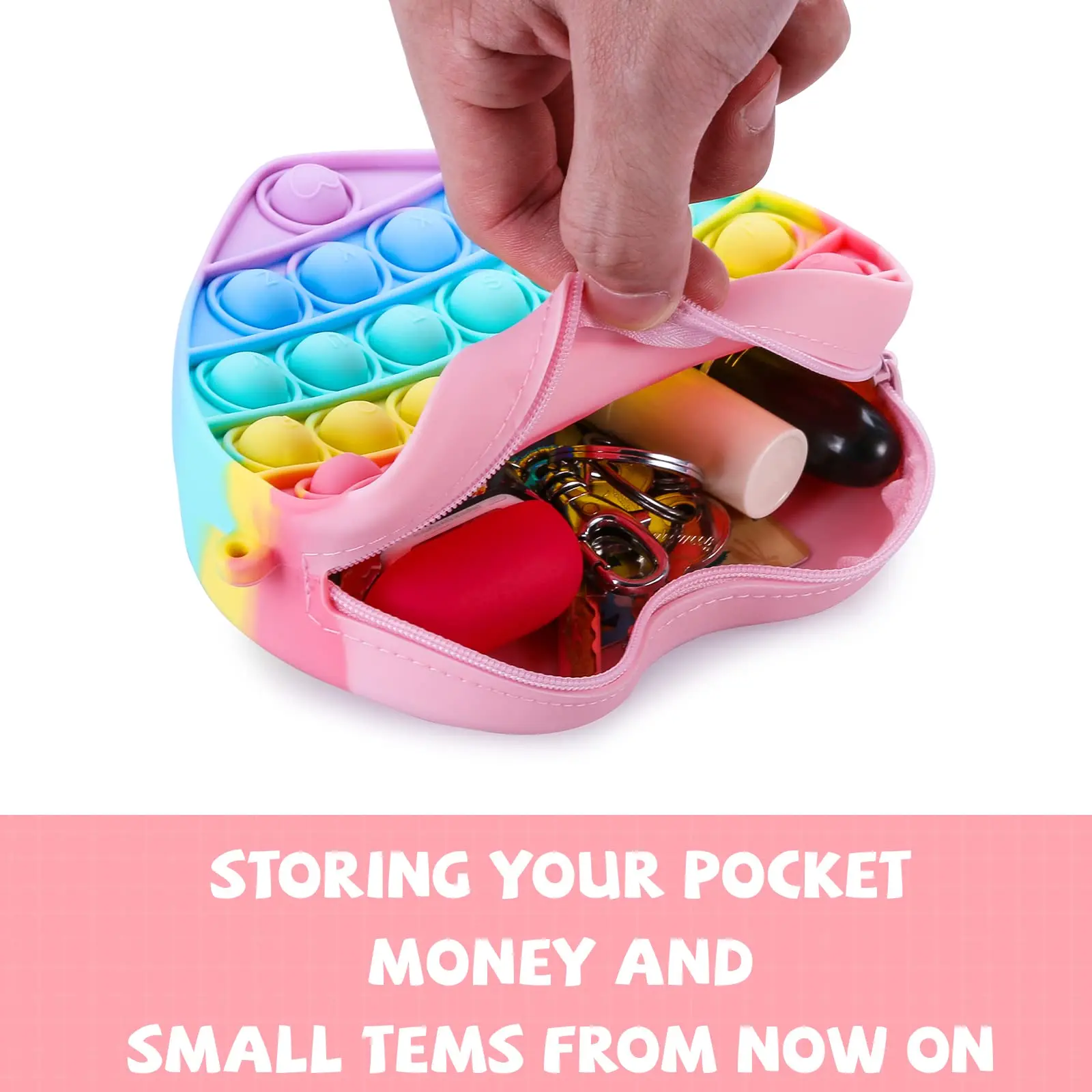 NEW Kawaii Unicorn Pop Fidget Toys Bag Coin Purse Push Bubble Silicone Toys Antistress Sensory Toy Adult Children Christmas Gift enlarge