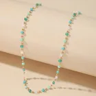 Женское Ожерелье-чокер из кубинской цепи, вечерние разноцветными бусинами