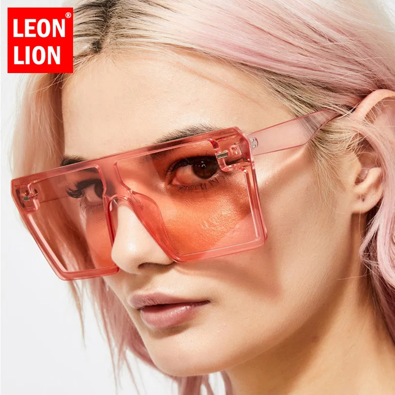 

LeonLion Oversized Sunglasses Women Luxury Brand Square Sunglasses Women Retro Sun Glasses Mirror Eyeglasses Vintage Oculos