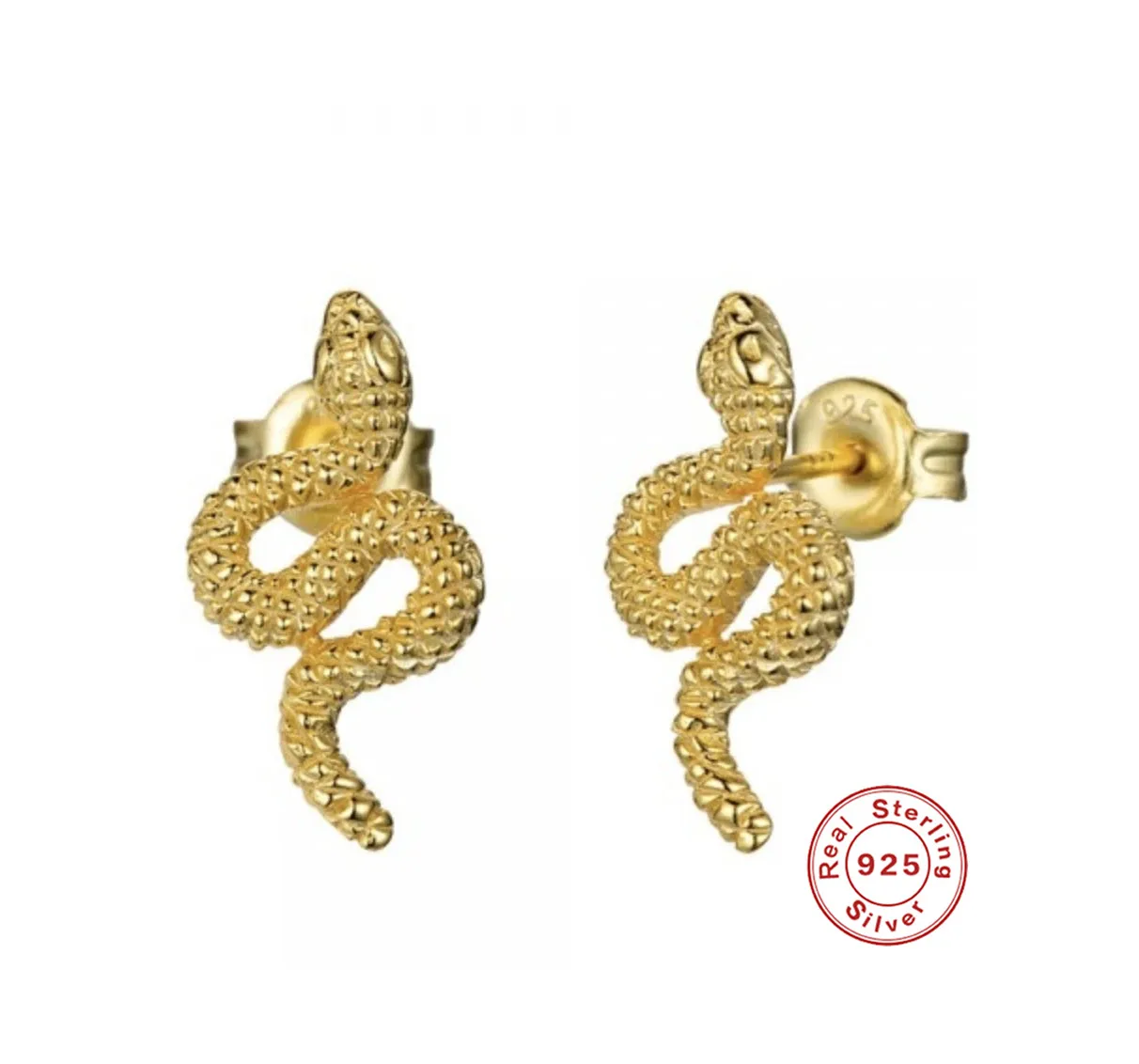 

CANNER Настоящее серебро 925 пробы европейские и американские милые серьги-гвоздики в виде змеи для женщин серьги в стиле пирсинга ювелирные ук...