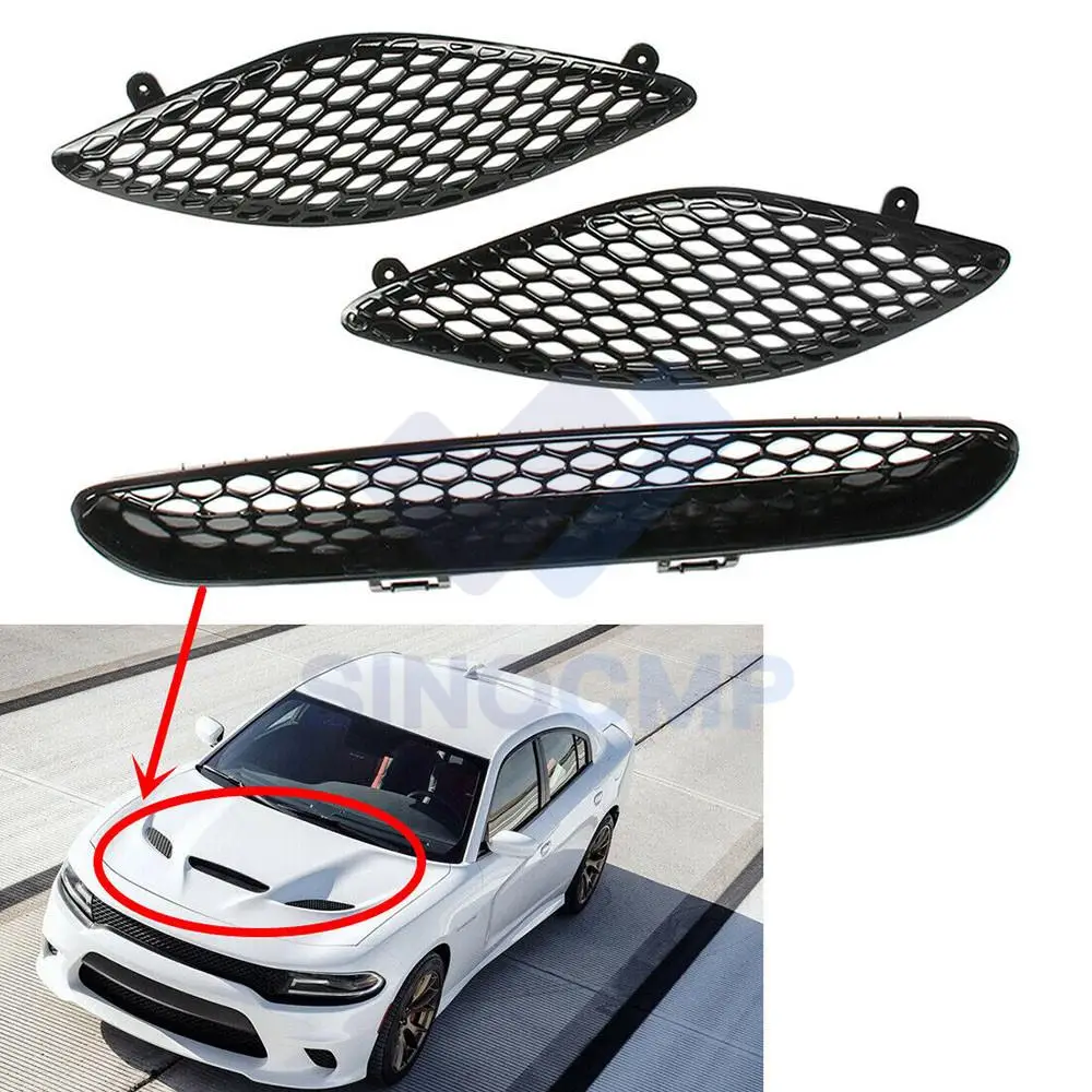 

1 Set Center Hood Bezel GrilleFits 2015-2020 DODGE Charger SRT Hellcat 68202-462AD 68202-581AC 68202-580AC