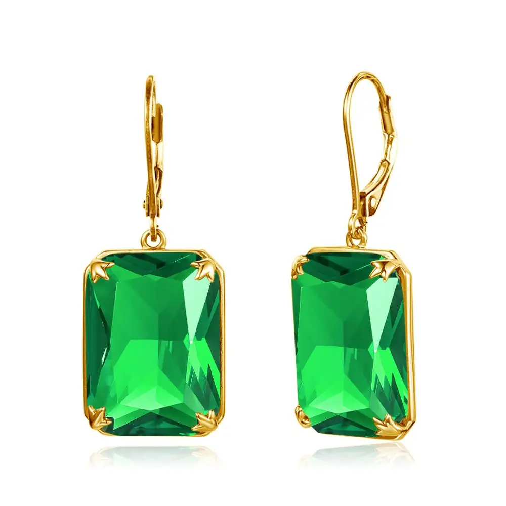 

Szjinao Genuine 925 Sterling Silver Earrings For Women Halo Green Created Emerald Gemstone Party Wedding Jewelry Gift For Mom