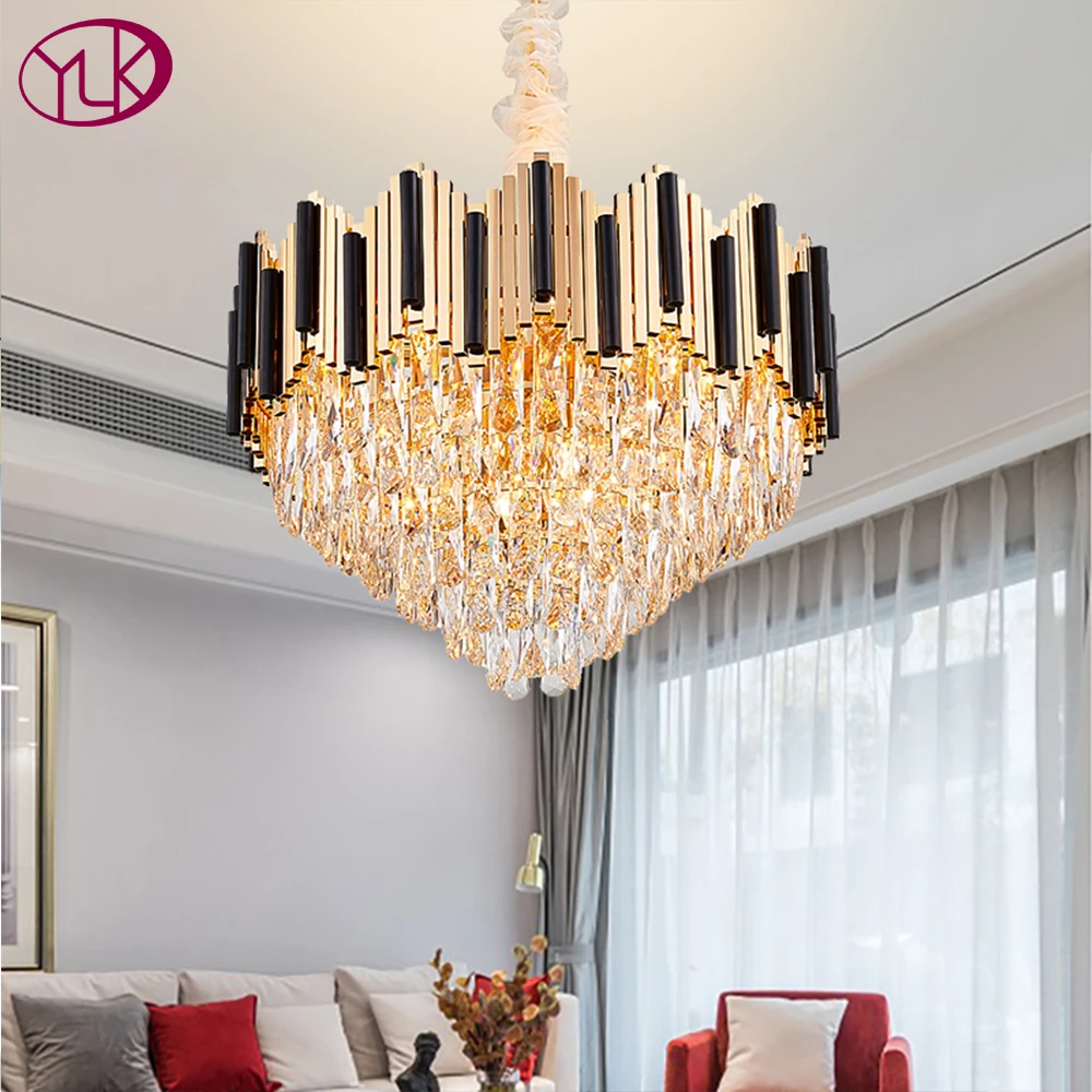 Роскошная Новая современная люстра освещение для гостиной круглая цепочка