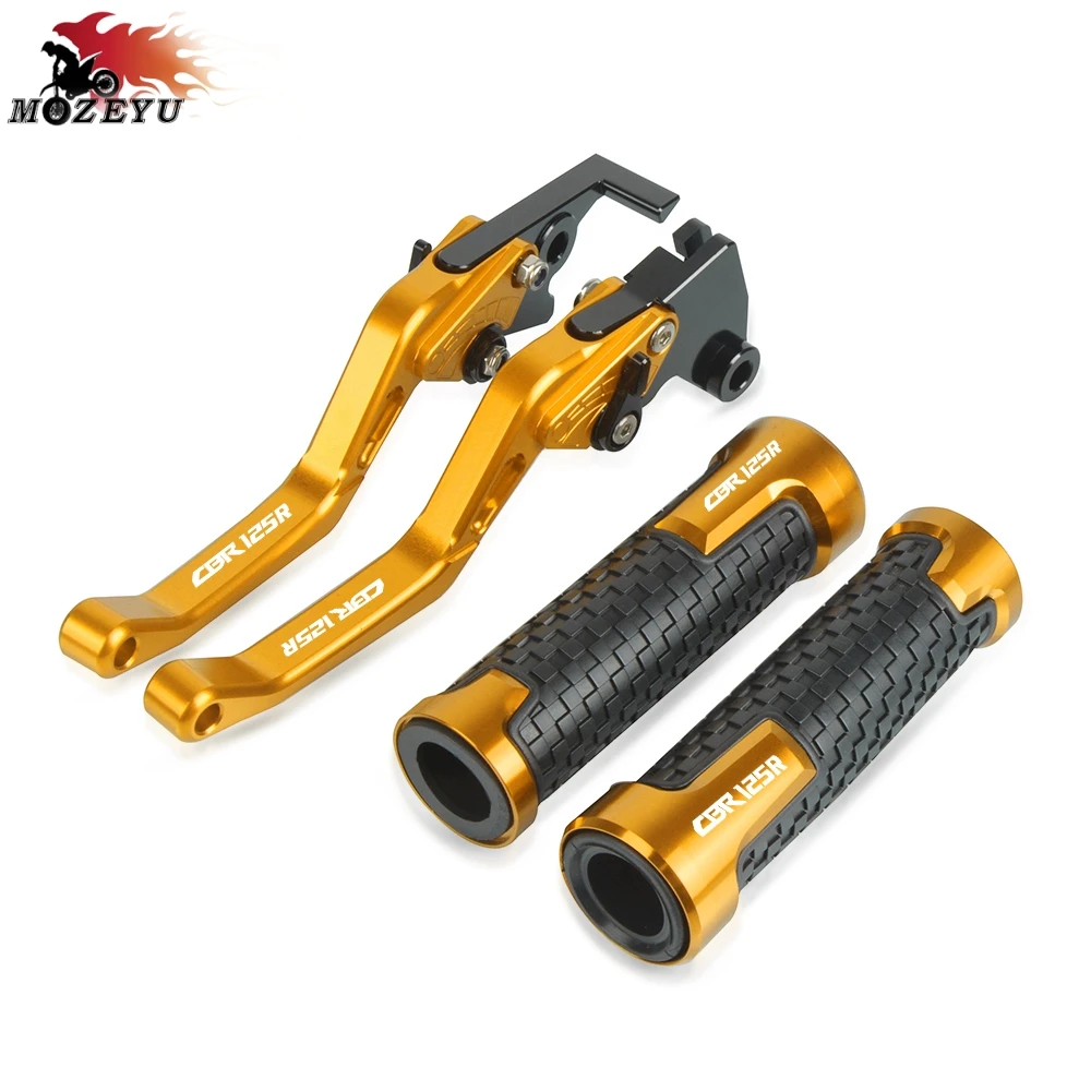 

cbr 125r LOGO Handbrake Handle Bar Set Adjustable Brake Handle Clutch Levers Motorcycle Thruster Grip For HONDA CBR125R 2005