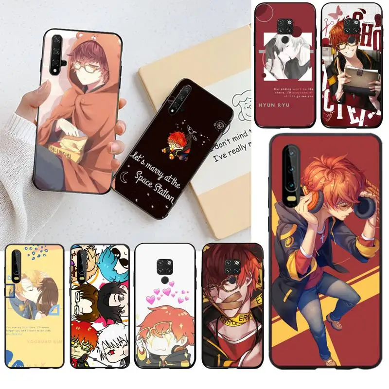 Чехол CUTEWANAN Mystic Messenger 707 черный мягкий чехол для телефона Huawei P40 P30 P20 lite Pro Mate 20 P Smart