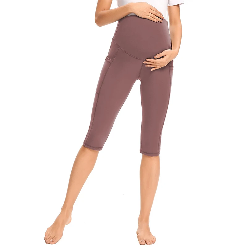 

Summer Pregnancy Mama Clothing Womens Yoga Maternity Pants for Women with Pockets High Waisted Workout Pants for Women Leggings