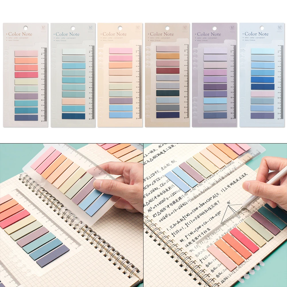 

60/120/200Pcs Self Adhesive Sticky Notes Memo Pad Loose-leaf Index Flags Paster Sticker Bookmark Page Office Stationery Supplies