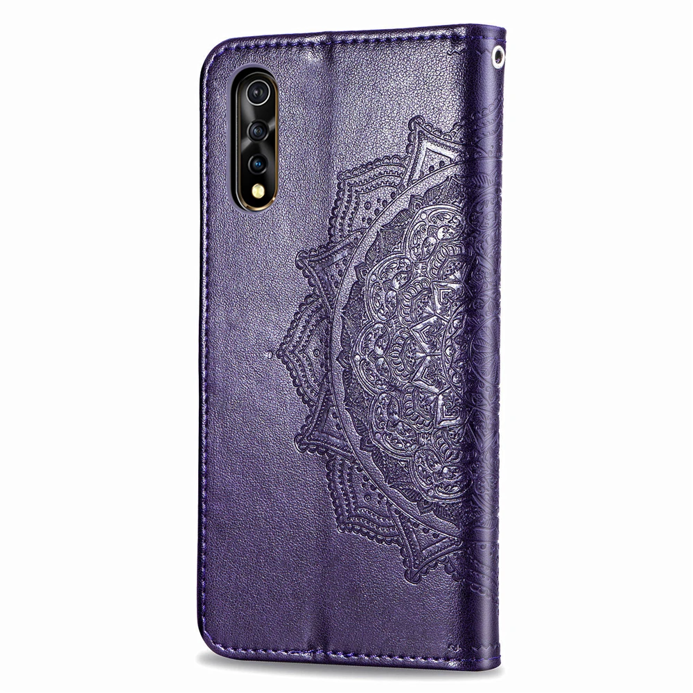 Роскошные Чехлы-книжки из мягкого ТПУ задняя крышка для VIVO Y7S S1 IQOO NEO Y17 Y3 V15 Pro X27 Y97 V9 тисненая Мандала кожаный флип чехол