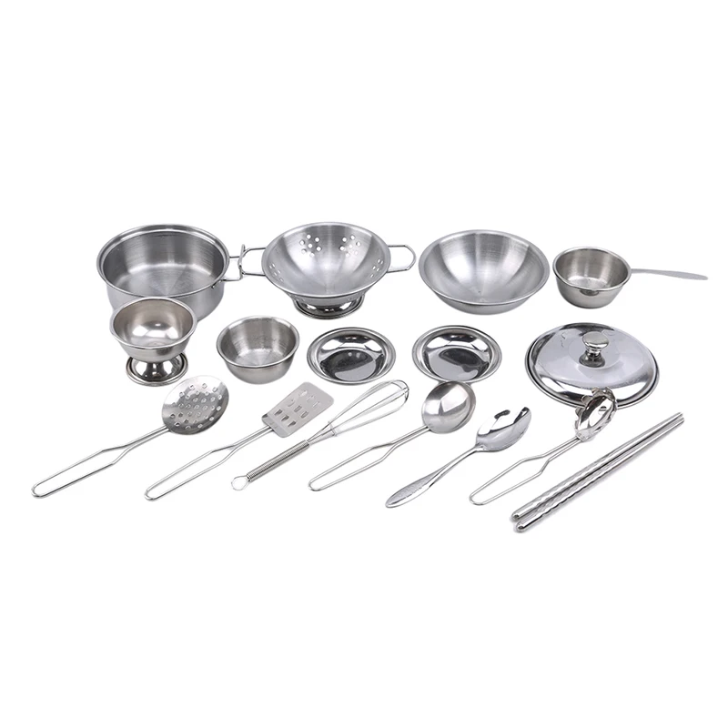 

Children Mini Kitchen Cookware Pot Pan Kids Pretend Cook Play Toy Simulation Kitchen Utensils Toys Set Children Gift