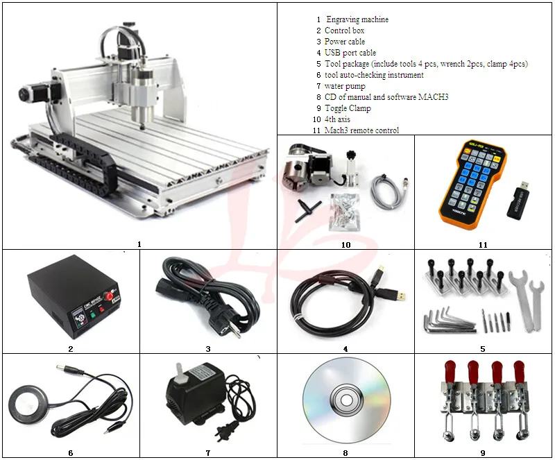 USB Mach3 CNC 6040 4 оси 2200 Вт Гравировальный Станок с пультом дистанционного управления