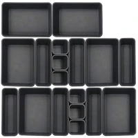 18 pack interlocking drawer organizer tray multi purpose desk drawer tray organizer for kitchen bathroom office bedroom