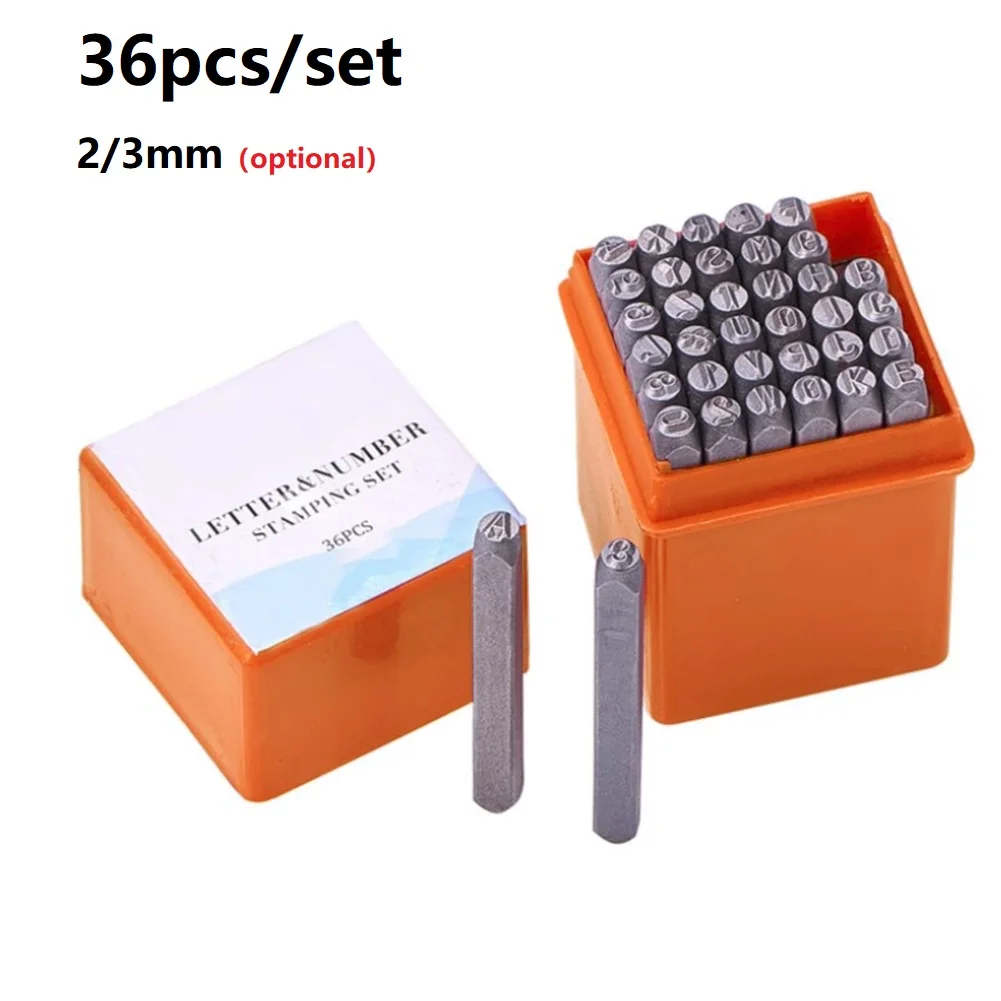 

36Pcs Stainless Steel Letter Number Stamps Punch Set Hardened Metal Leather Craft For DIY Metal Belt Leather Craft Tool