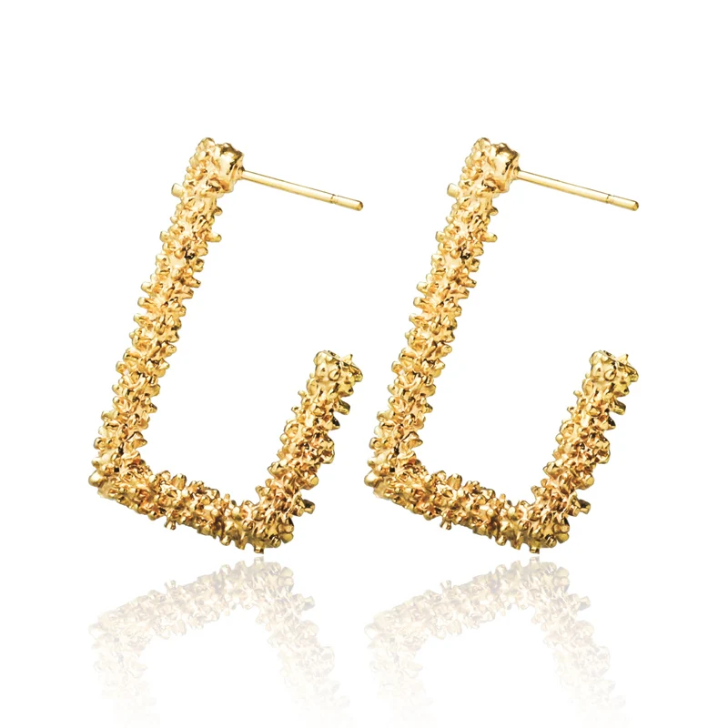 Gold 5 BICUX, модные золотые Висячие серьги для женщин, массивные большие геометрические металлические серьги, Женские Висячие серьги, современные ювелирные изделия - Окраска металла: Gold 5