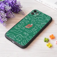 for iphone sp 11 circuits green pattern print soft matt apple case