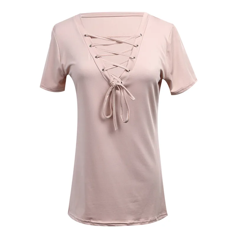 Модный женский свободный пуловер с коротким рукавом и v-образным вырезом