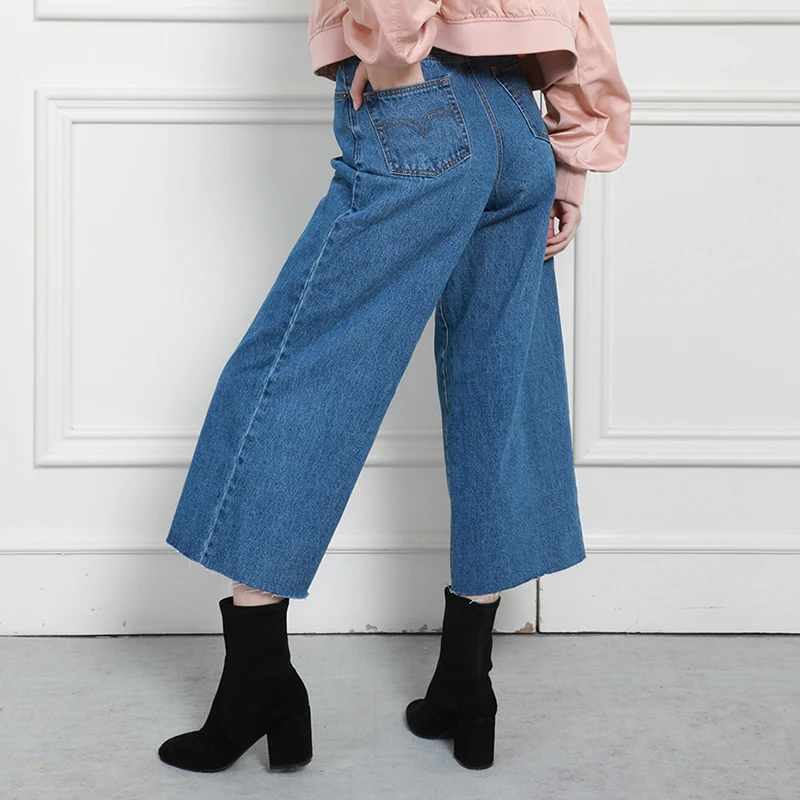 Autumn Winter Women Denim Pant High Waist Loose Comfort 100% Cotton Female Lady Jeans | Женская одежда