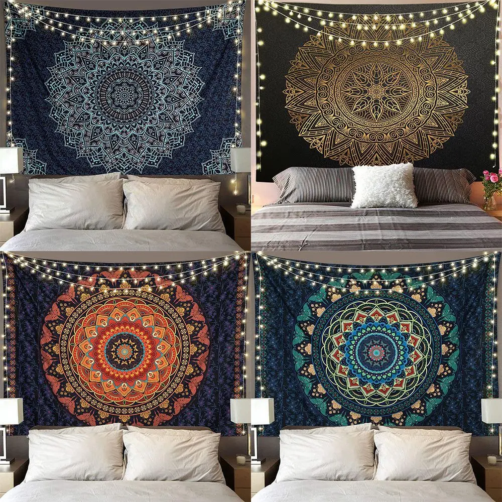 Комнатный Декор палатка Плед Ковер богемный Кемпинг Мандала гобеленовое одеяло