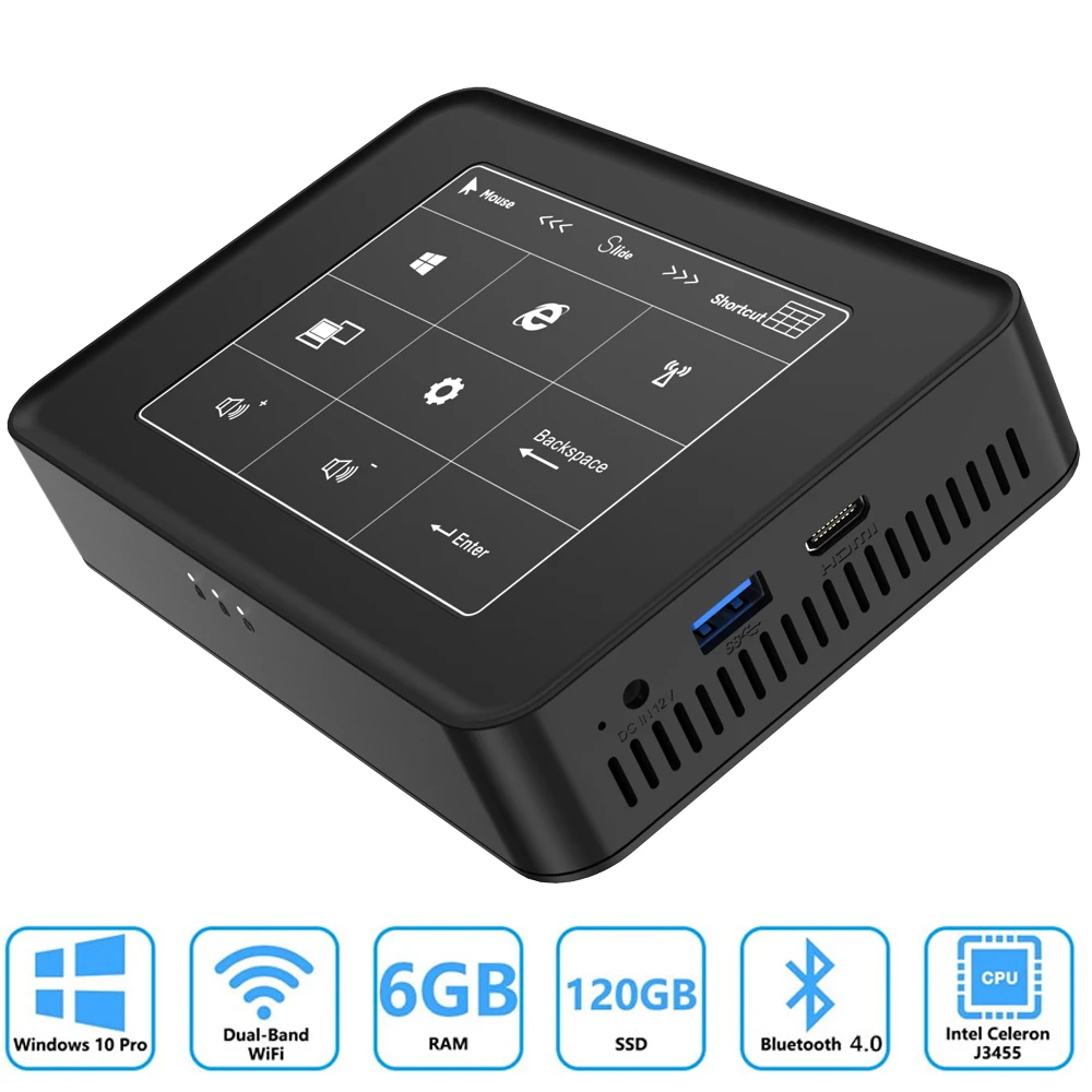 Мини ПК Windows 10 Pro AKPAD 6 Гб Ram 128 ГБ 1 ТБ SATA SSD Celeron J3455 4K HD Graphics Mini Computer HDMI Gigabit Dual Band W|Мини