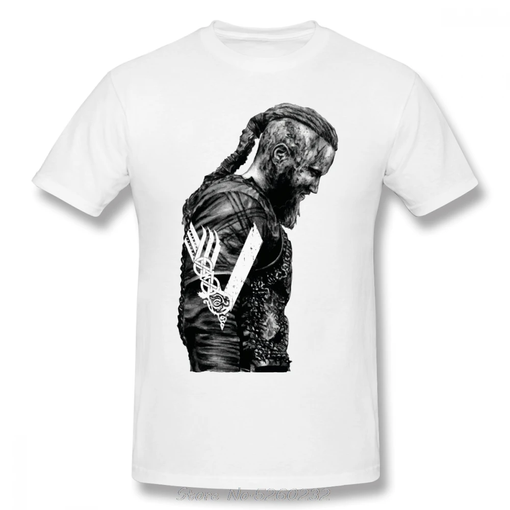 Чехол с рисунком Ragnar Лодброк футболки KING Рагнар футболка викингами Хлопковая