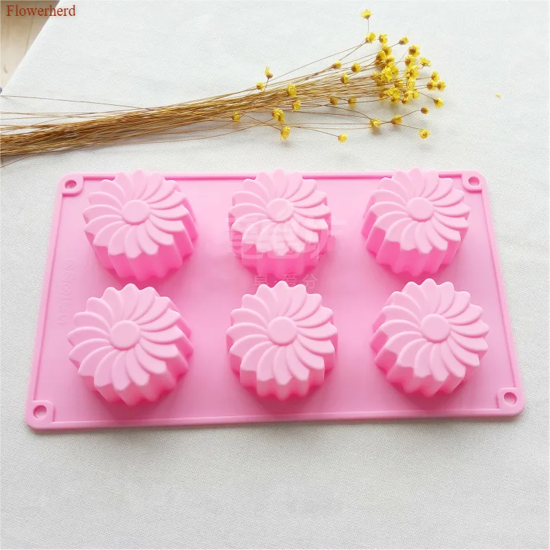New Soap Form Soft Handmade Silicone Mould Six-Flower Windmill Fondant Cake Chocolate Mold Making Tools | Дом и сад