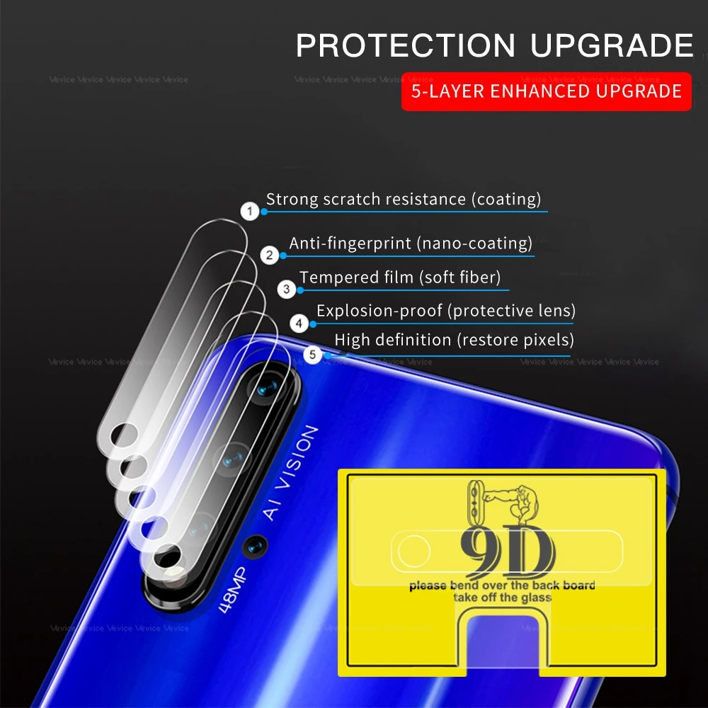 2 шт. 9D камера Стекло для линзы huawei honor 20 10 9 Lite 10i 20i 8X задняя защитная пленка