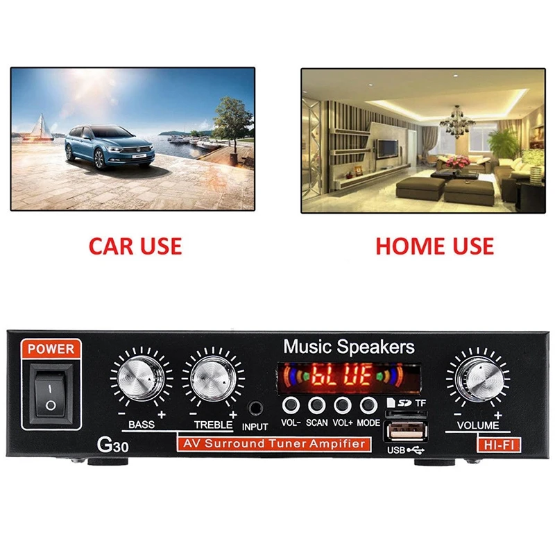 Универсальный G30 HIFI Bluetooth автомобильный усилитель мощности fm радио плеер