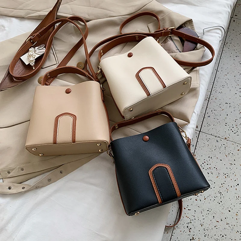 

ASDS-Ladies Handbags Retro Ladies Messenger Bag Women's Shoulder Bag Bucket Messenger Bag